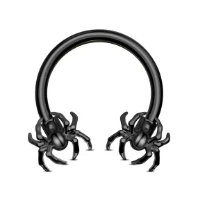 16G Two Spiders Ends Horseshoe Septum Ring