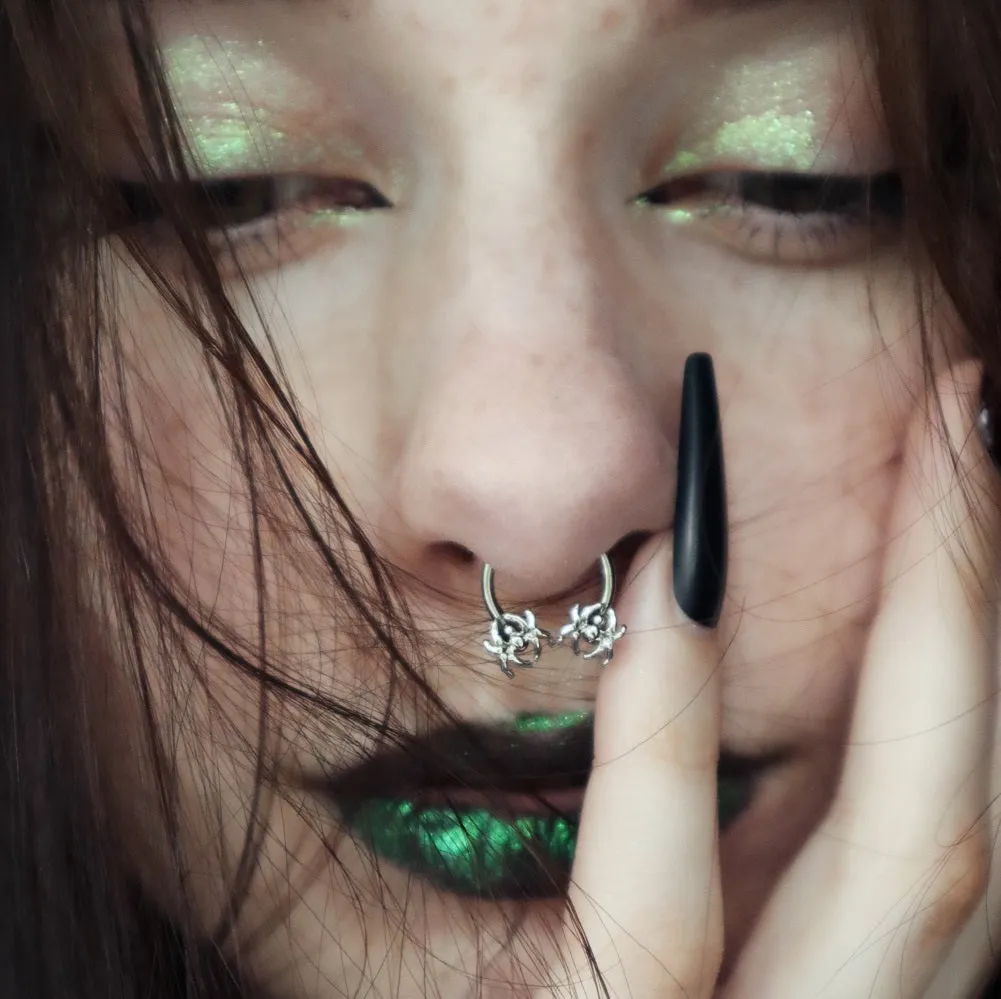 16G Two Spiders Ends Horseshoe Septum Ring