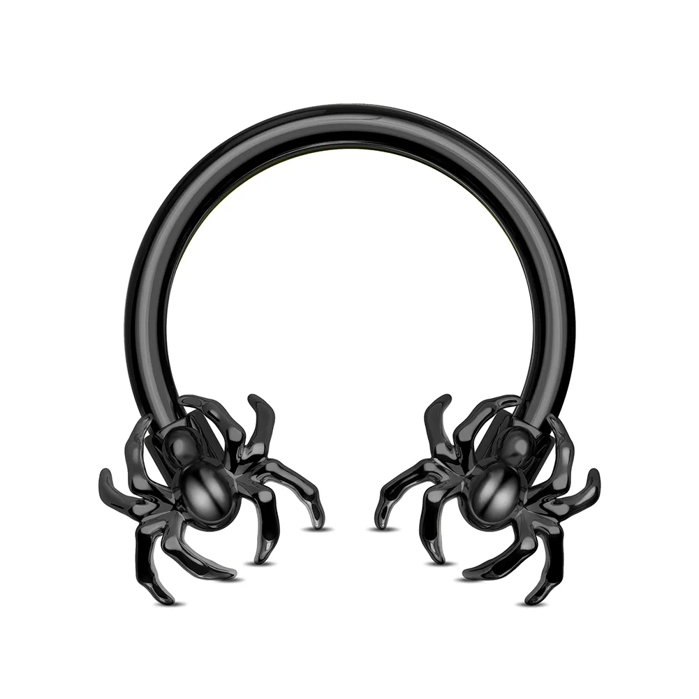 16G Two Spiders Ends Horseshoe Septum Ring