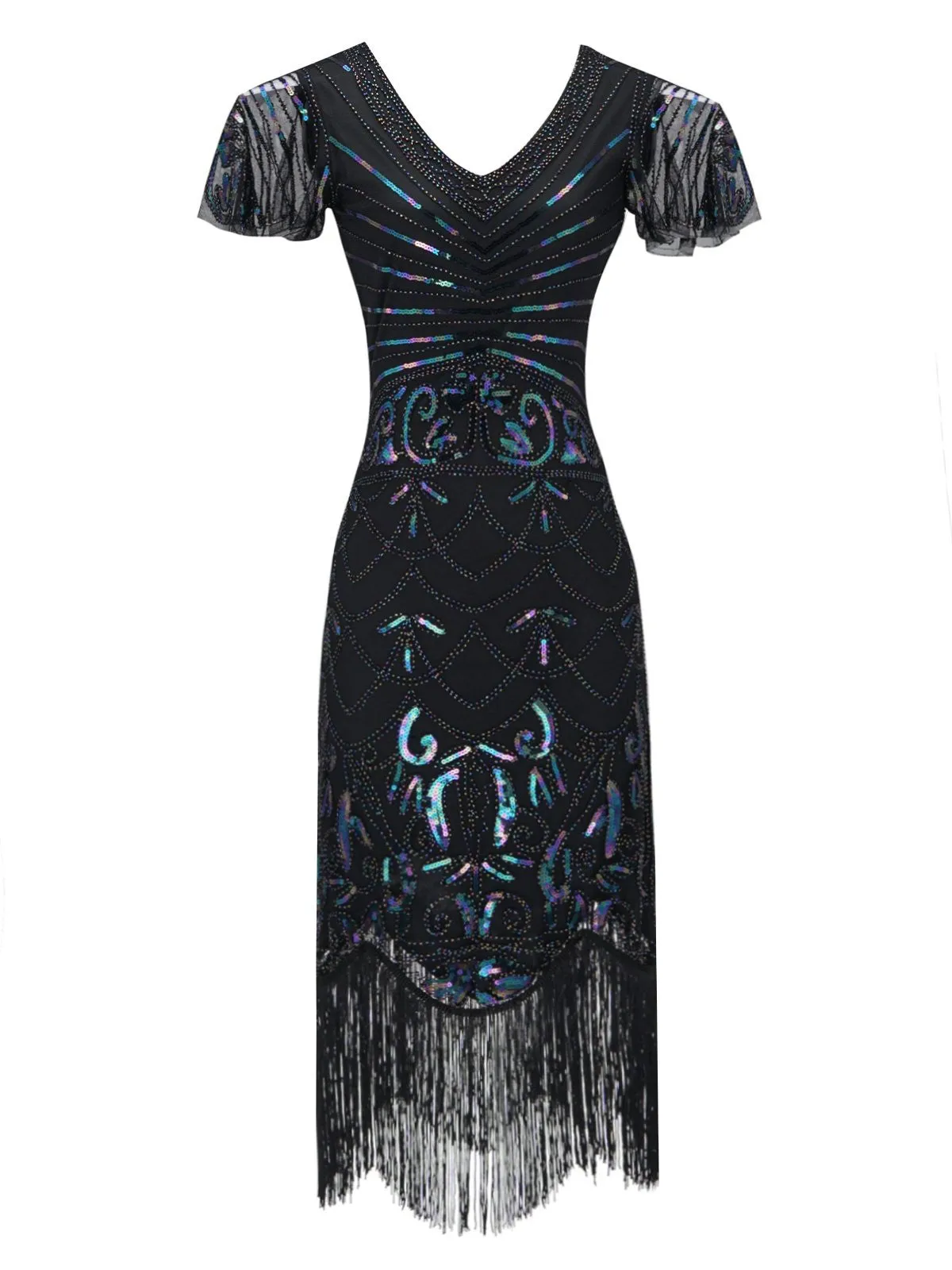 1920s Fringed Flapper Gatsby Dress