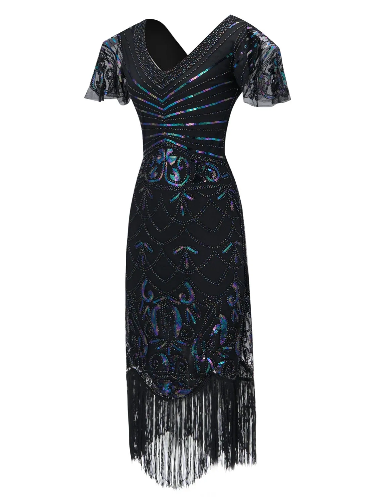 1920s Fringed Flapper Gatsby Dress