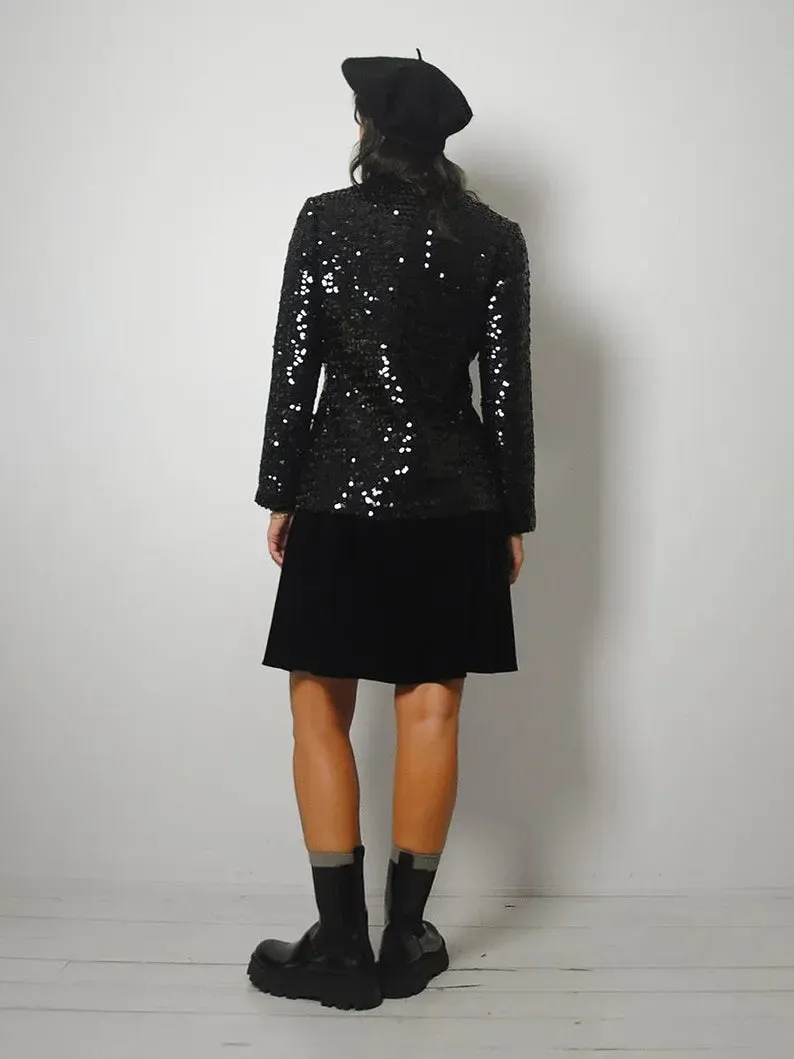 1960s Black Sequined Blazer