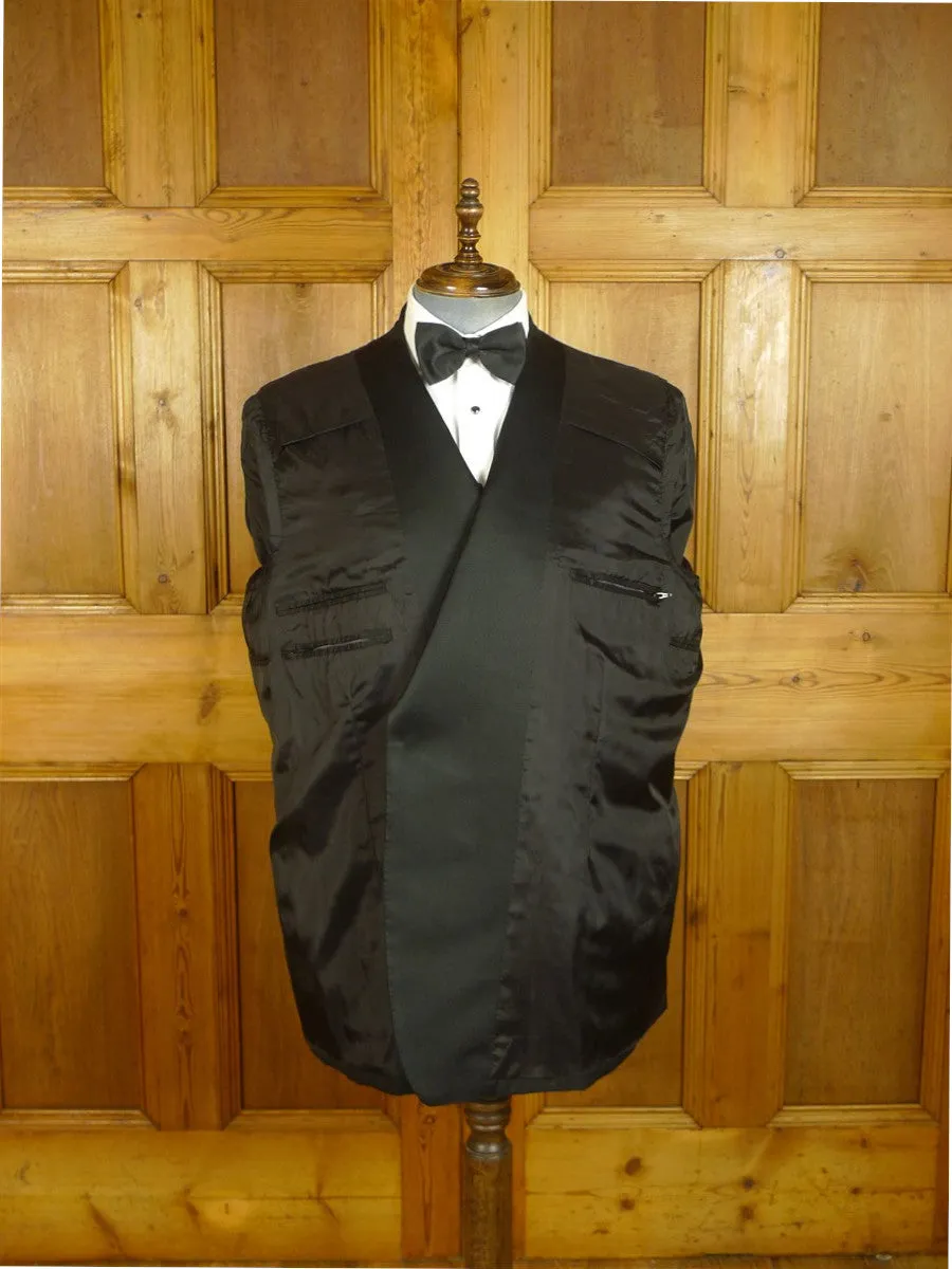 250724/031 immaculate kent haste lachter 2016 savile row bespoke black mohair dinner jacket w/ silk facings 50 regular to long