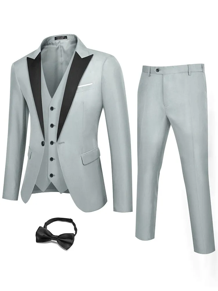 3 Piece Tuxedo Suit Set with Bow Tie (US Only)