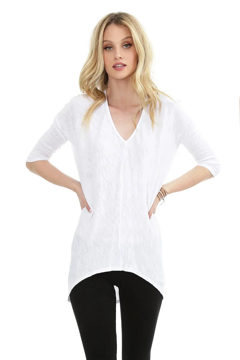 3/4 Sleeve High Low Tunic