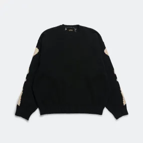 5G Wool BONE Crew Sweater - Black