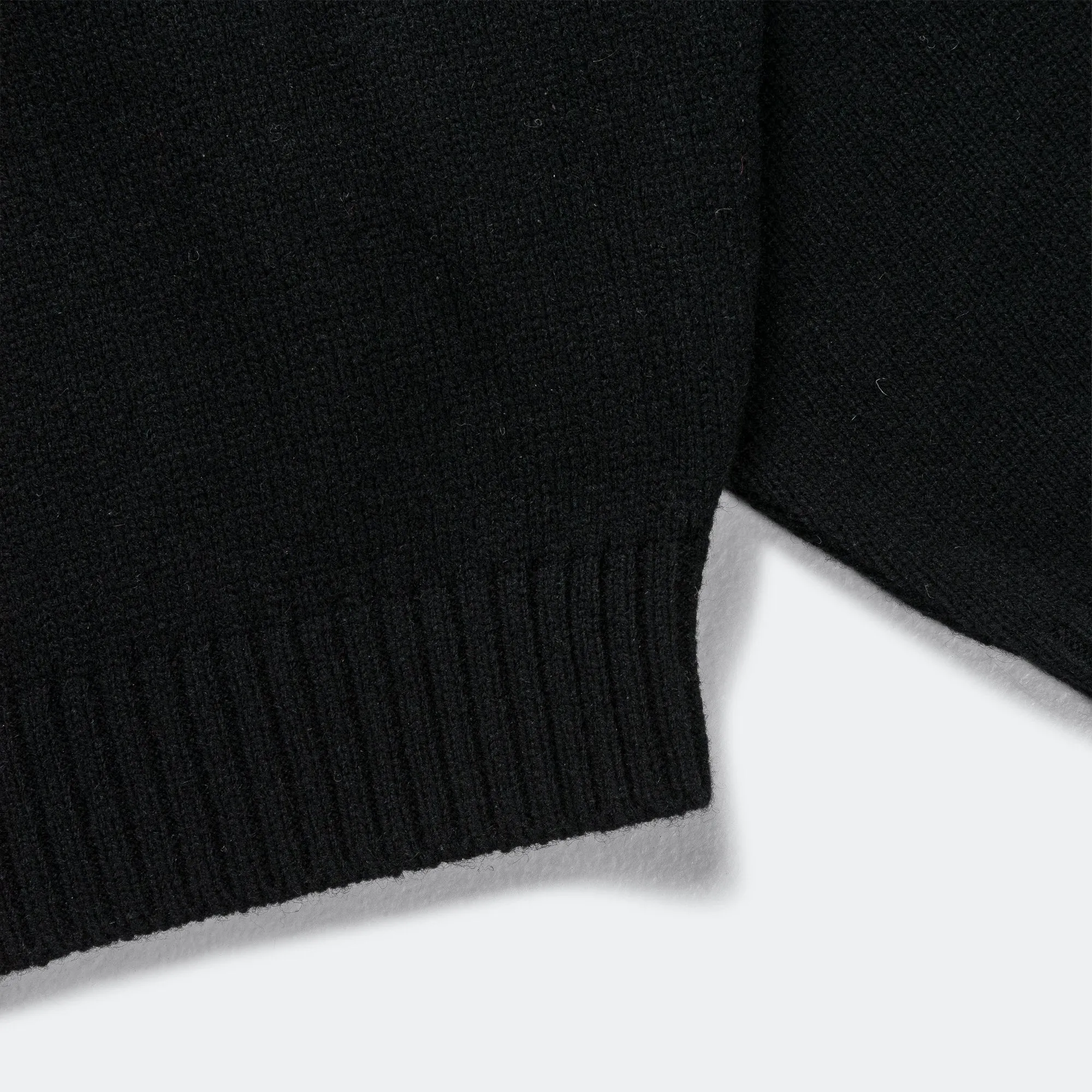 5G Wool BONE Crew Sweater - Black