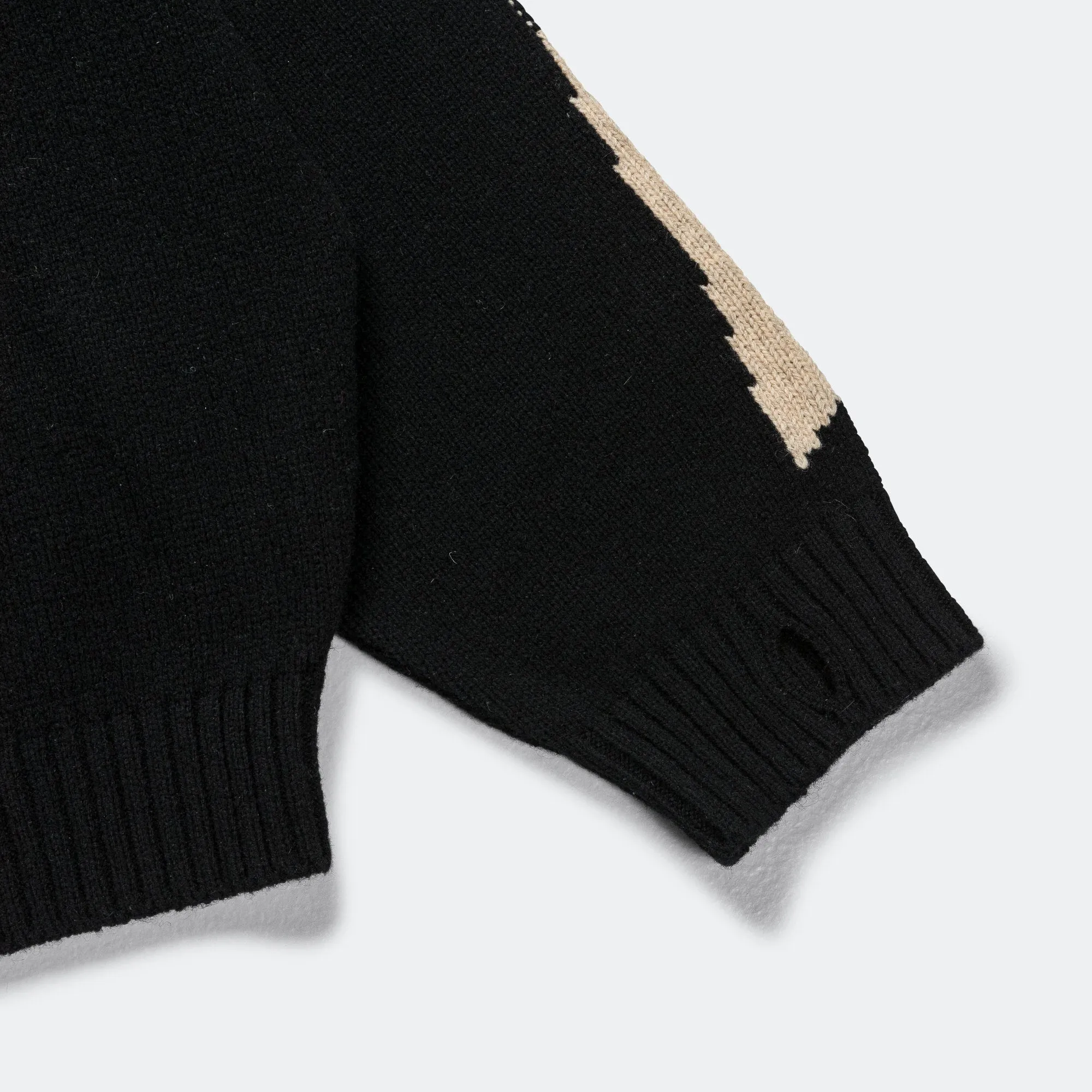 5G Wool BONE Crew Sweater - Black