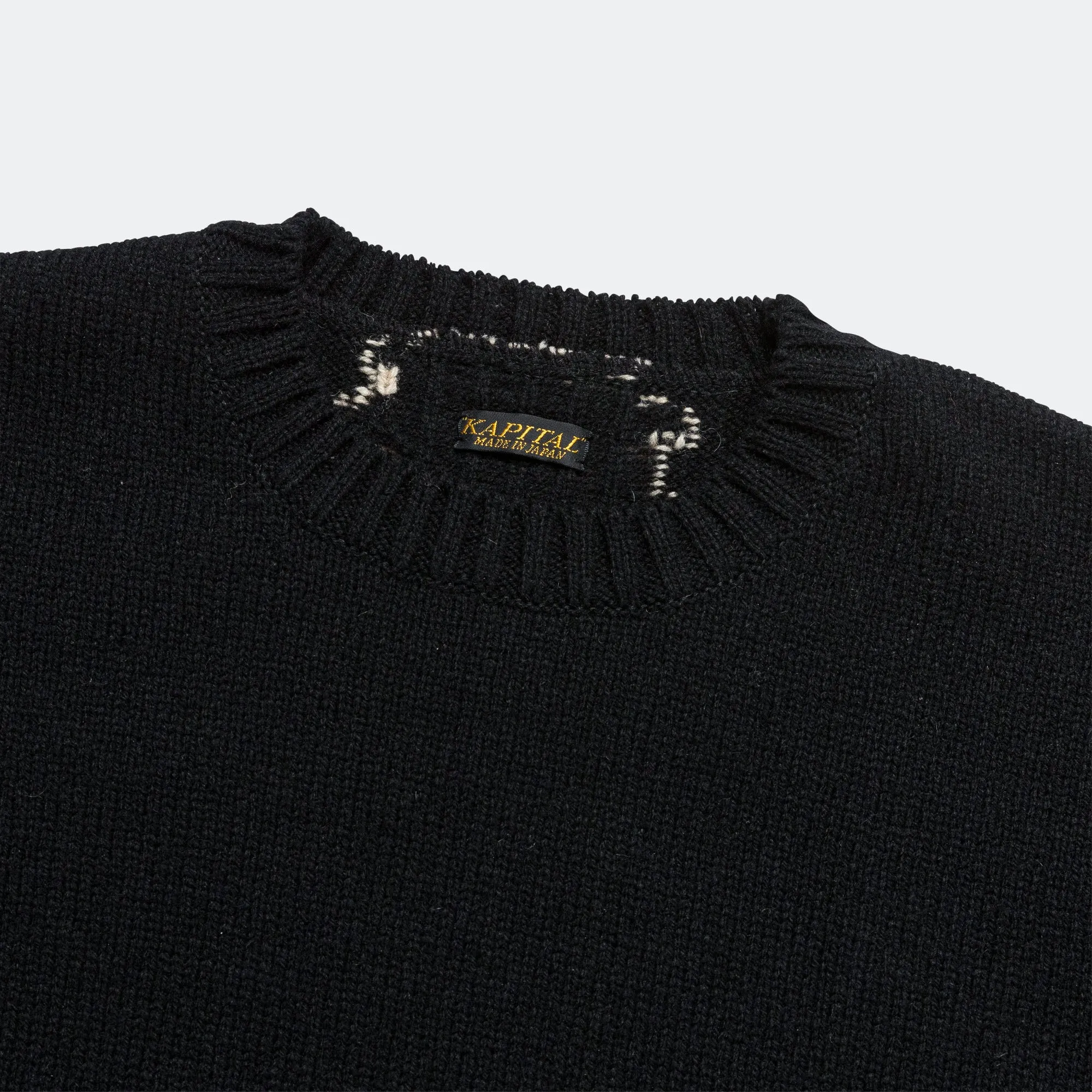 5G Wool BONE Crew Sweater - Black