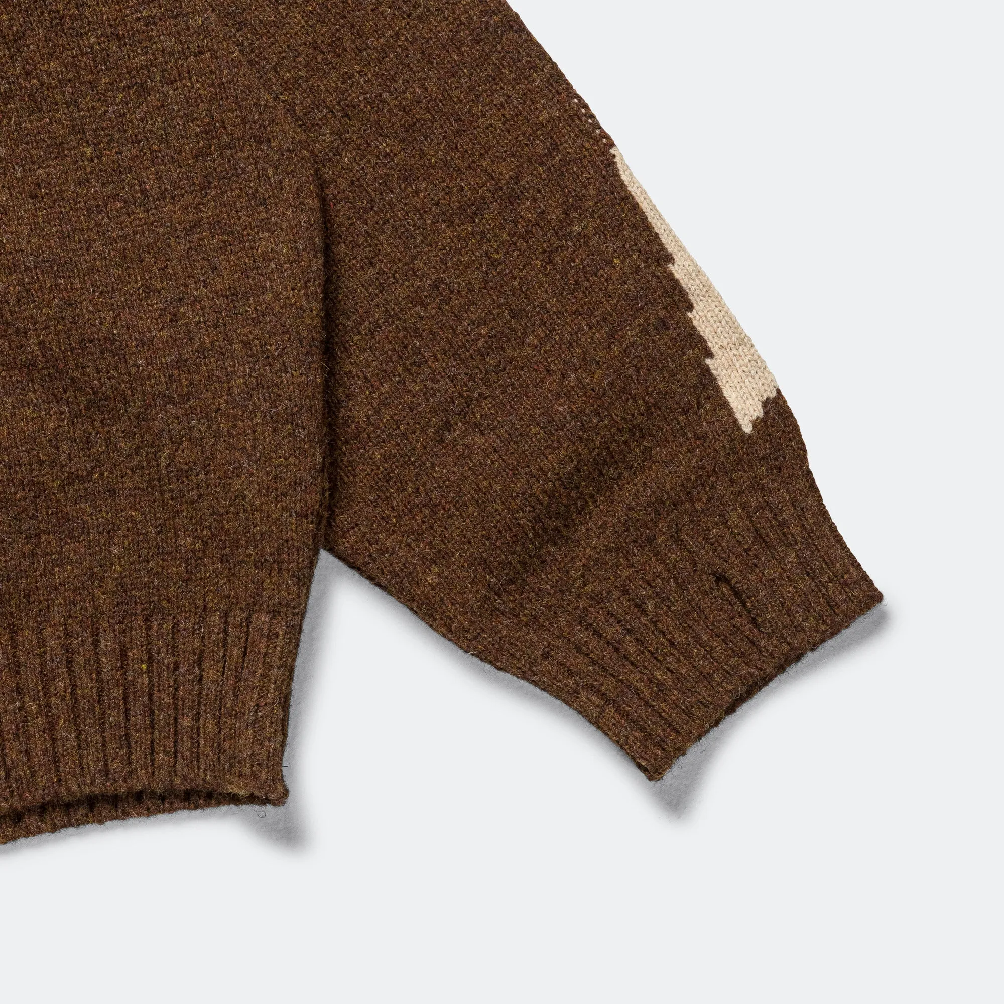 5G Wool BONE Crew Sweater - Brown