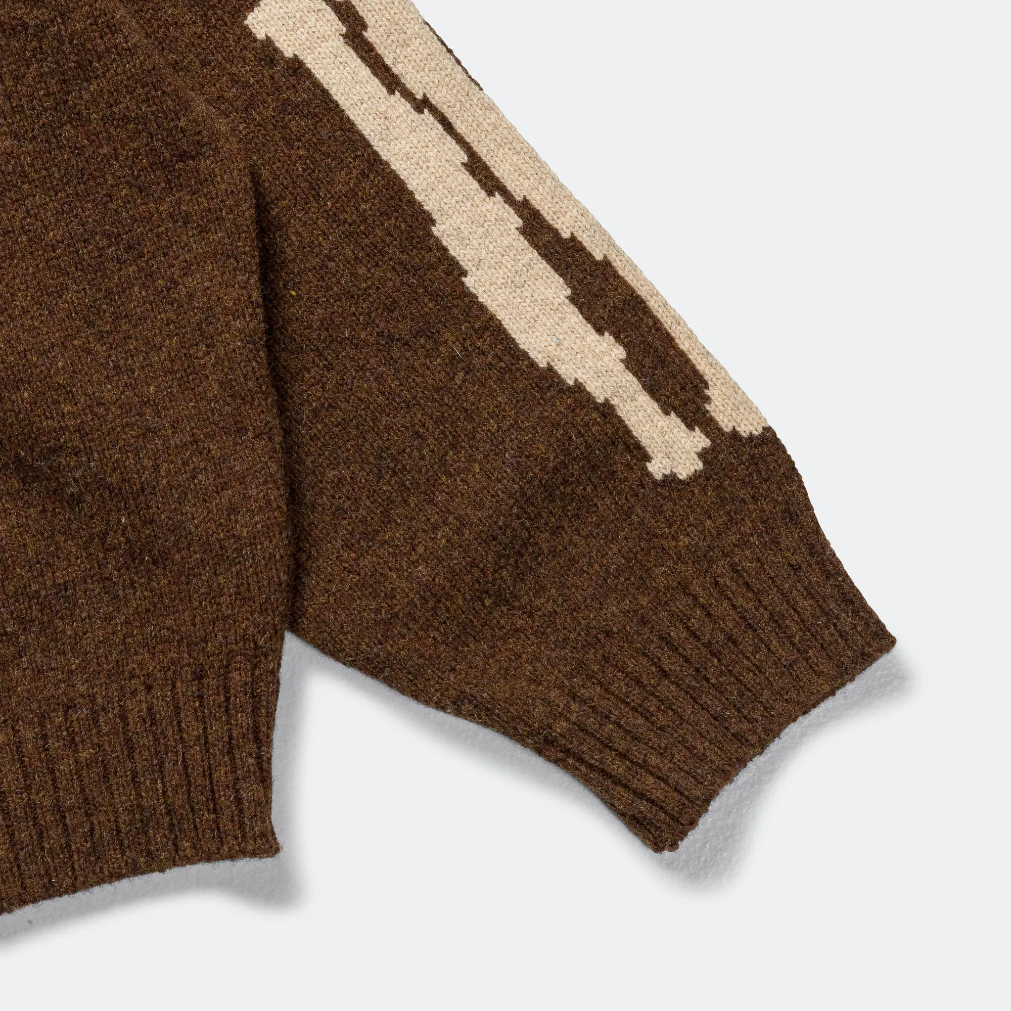 5G Wool BONE Crew Sweater - Brown