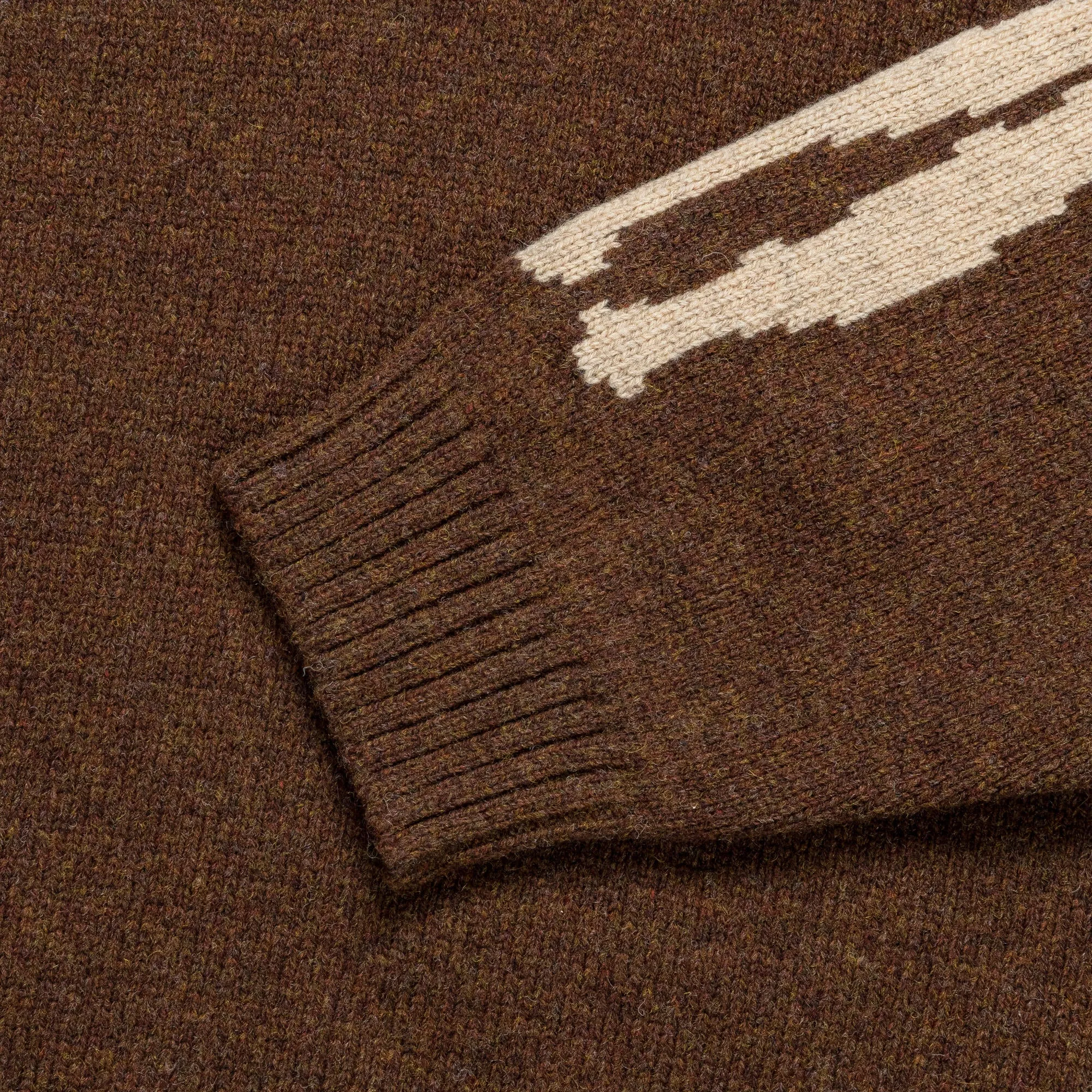 5G Wool BONE Crew Sweater - Brown