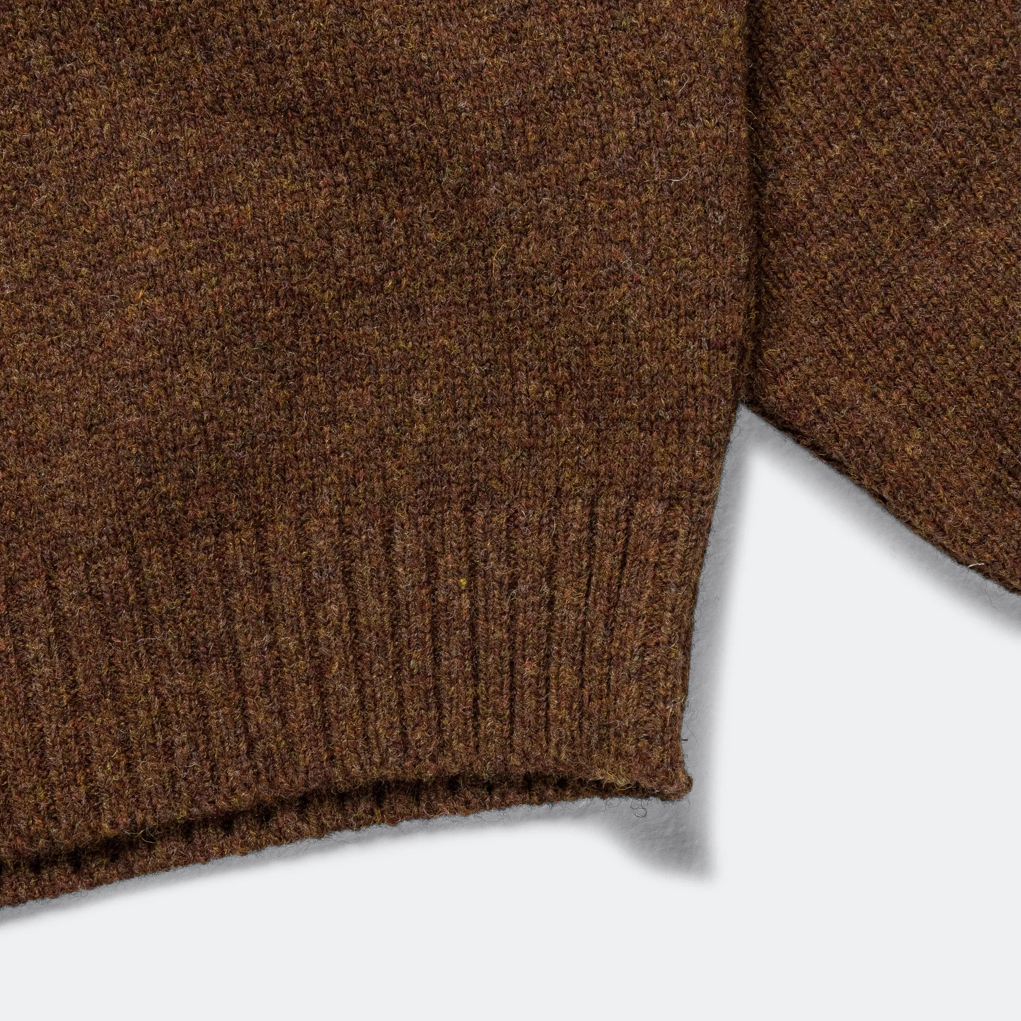 5G Wool BONE Crew Sweater - Brown