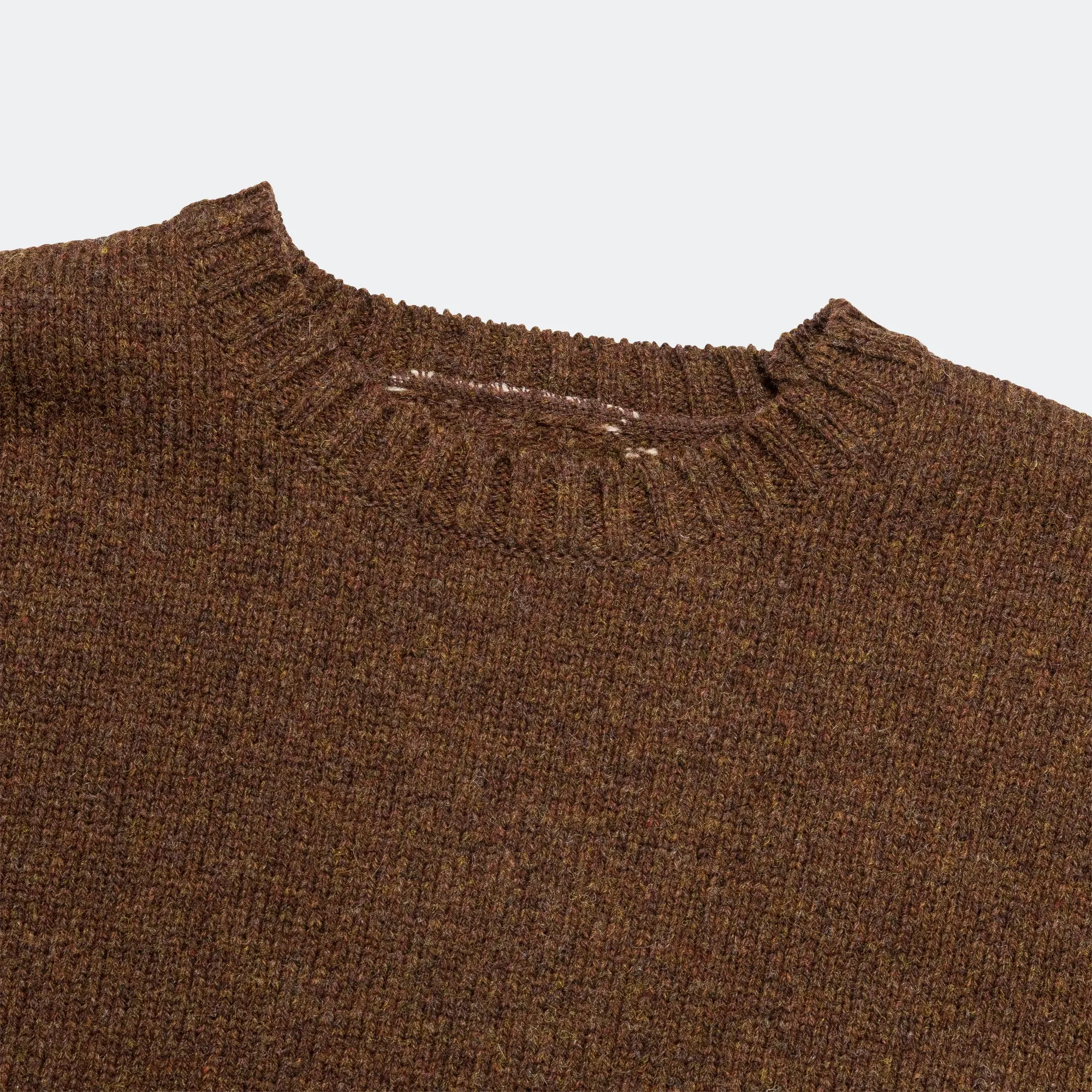 5G Wool BONE Crew Sweater - Brown