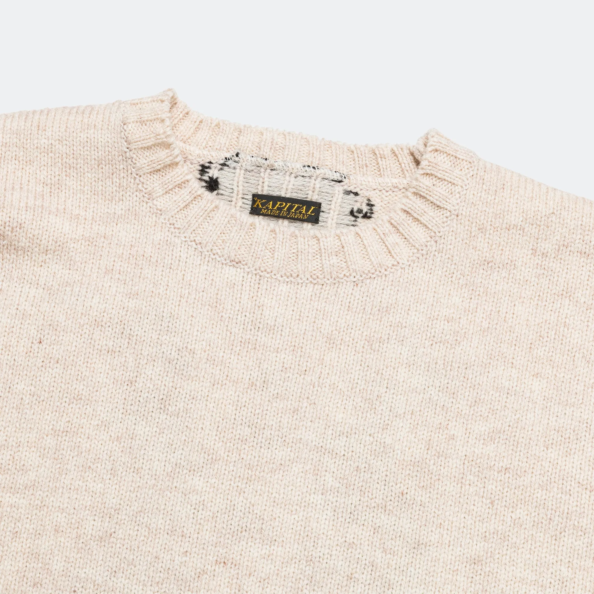 5G Wool BONE Crew Sweater - Ecru