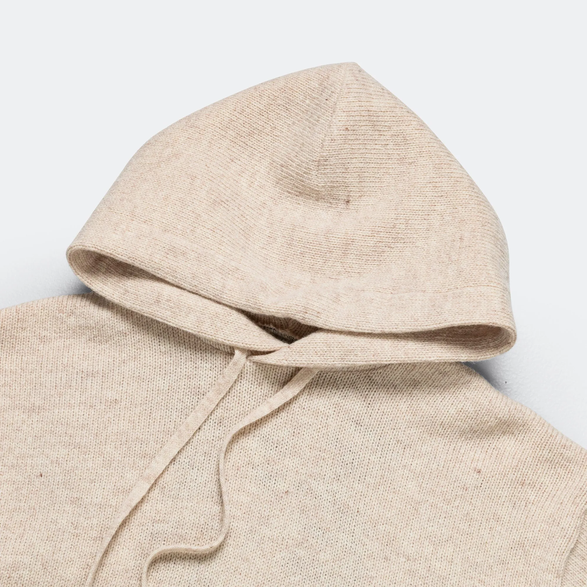 5G Wool BONE Hood Sweater - Ecru