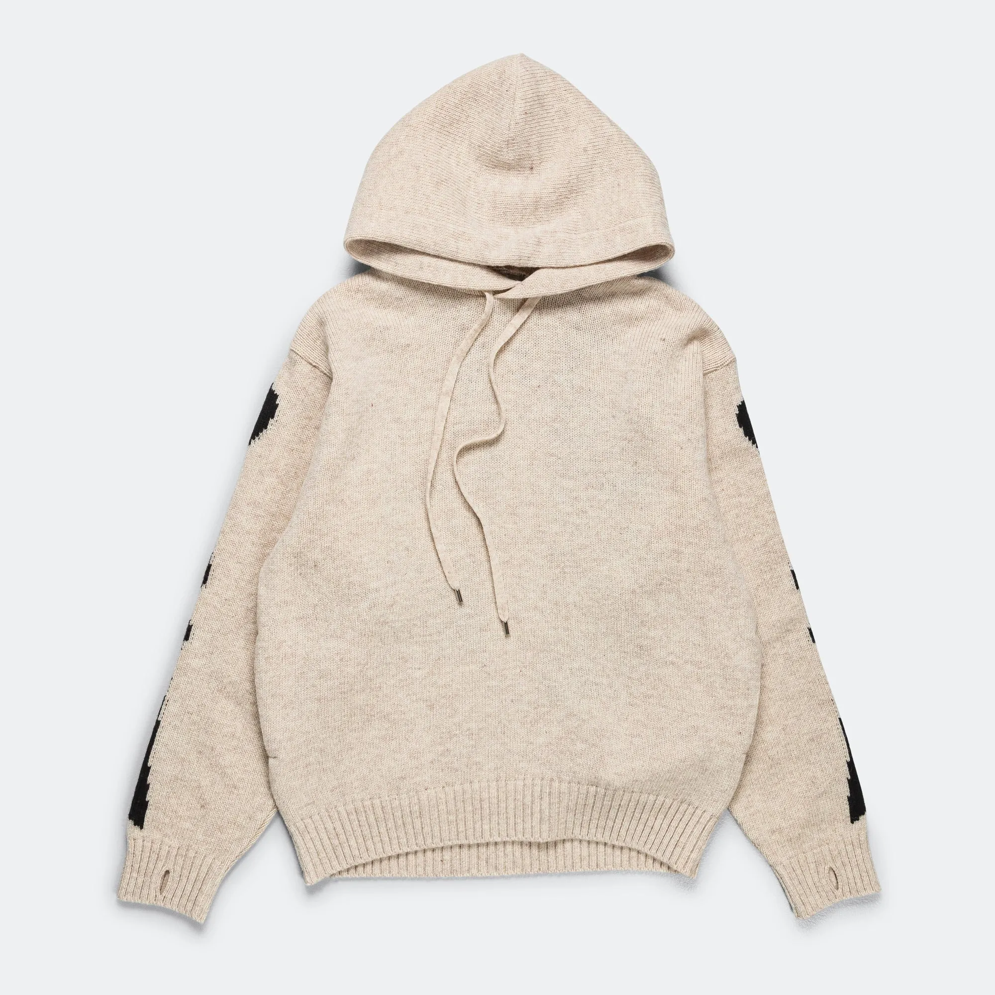 5G Wool BONE Hood Sweater - Ecru