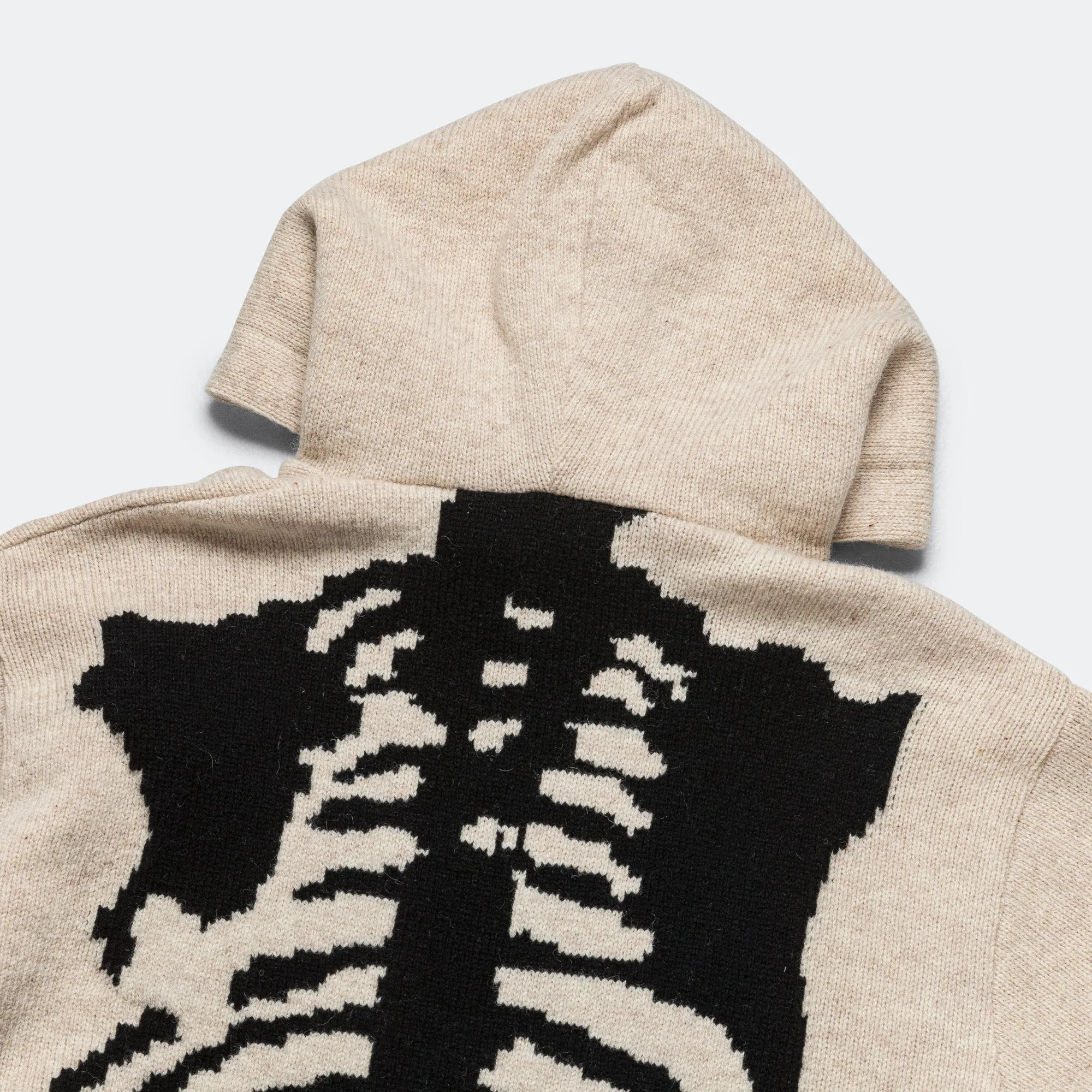 5G Wool BONE Hood Sweater - Ecru