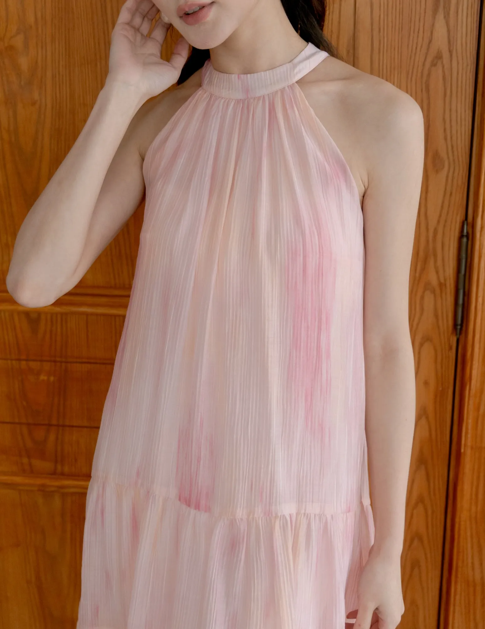 Adelia Organza Ombre Dress in Pink