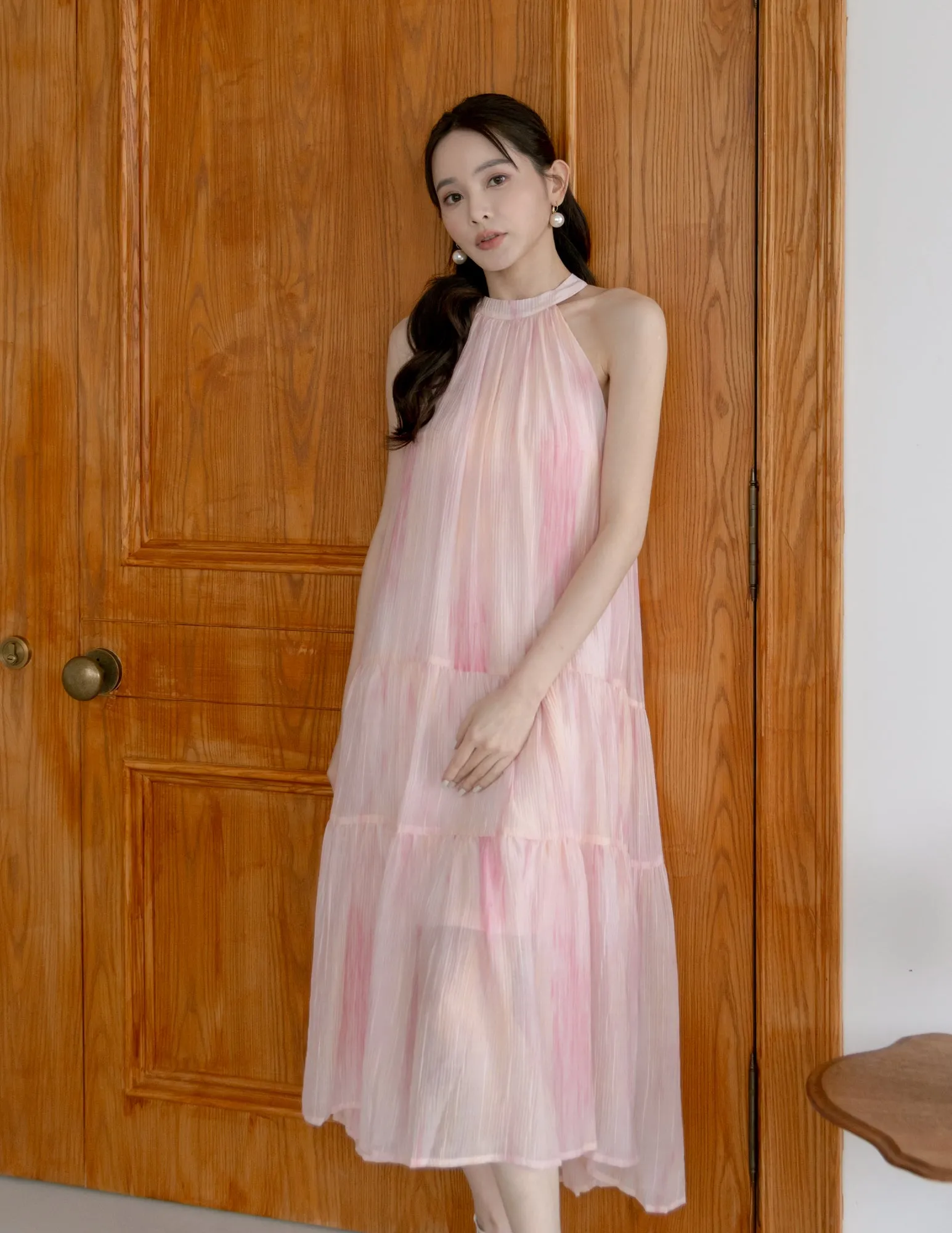 Adelia Organza Ombre Dress in Pink