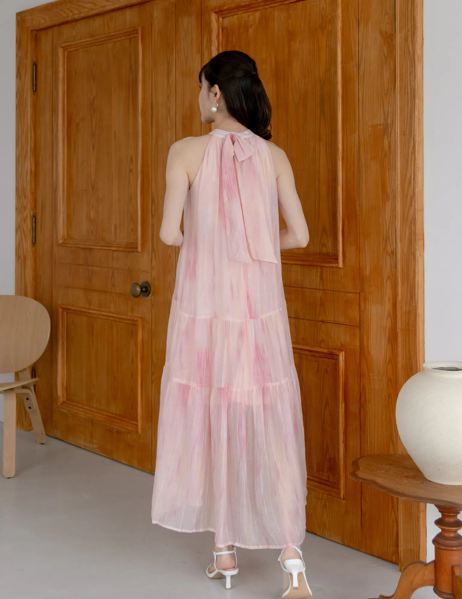 Adelia Organza Ombre Dress in Pink