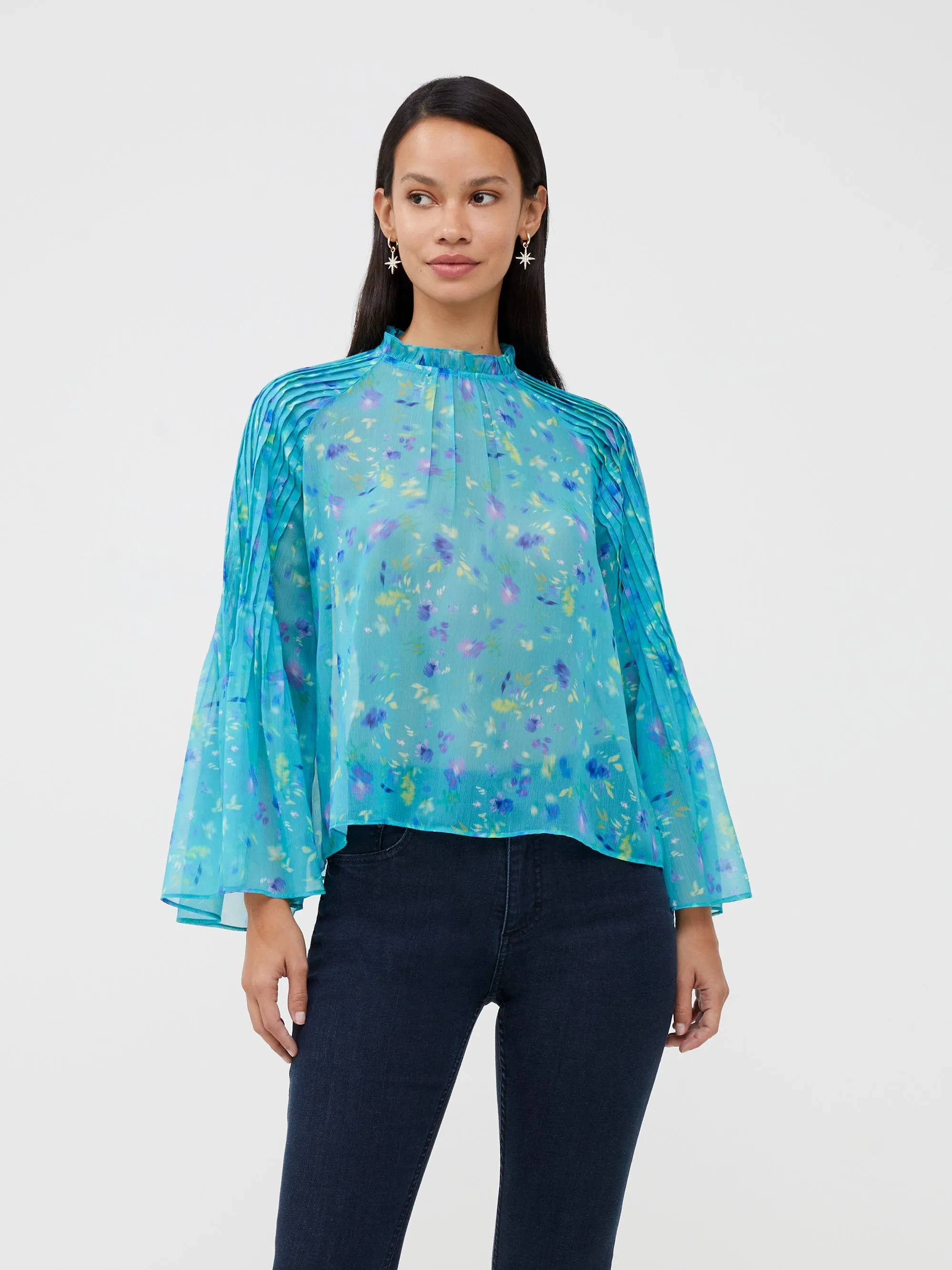 Aden Hallie Pleated Crinkle Top