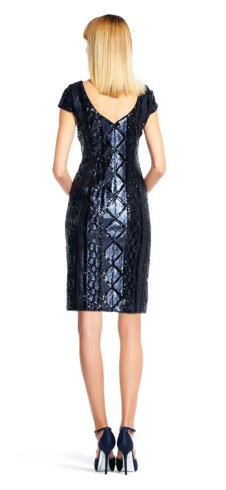 Adrianna Papell - AP1E200322 Cable Knit Sequined Dress