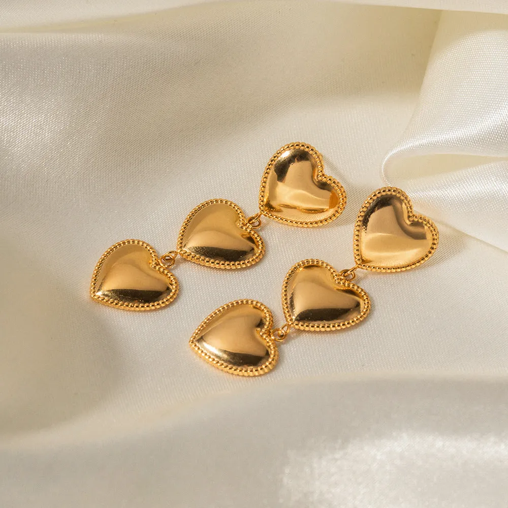 Aimee Gold Heart Earrings