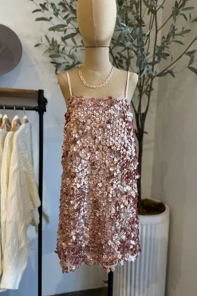 AMORE ROSE GOLD SEQUIN DRESS