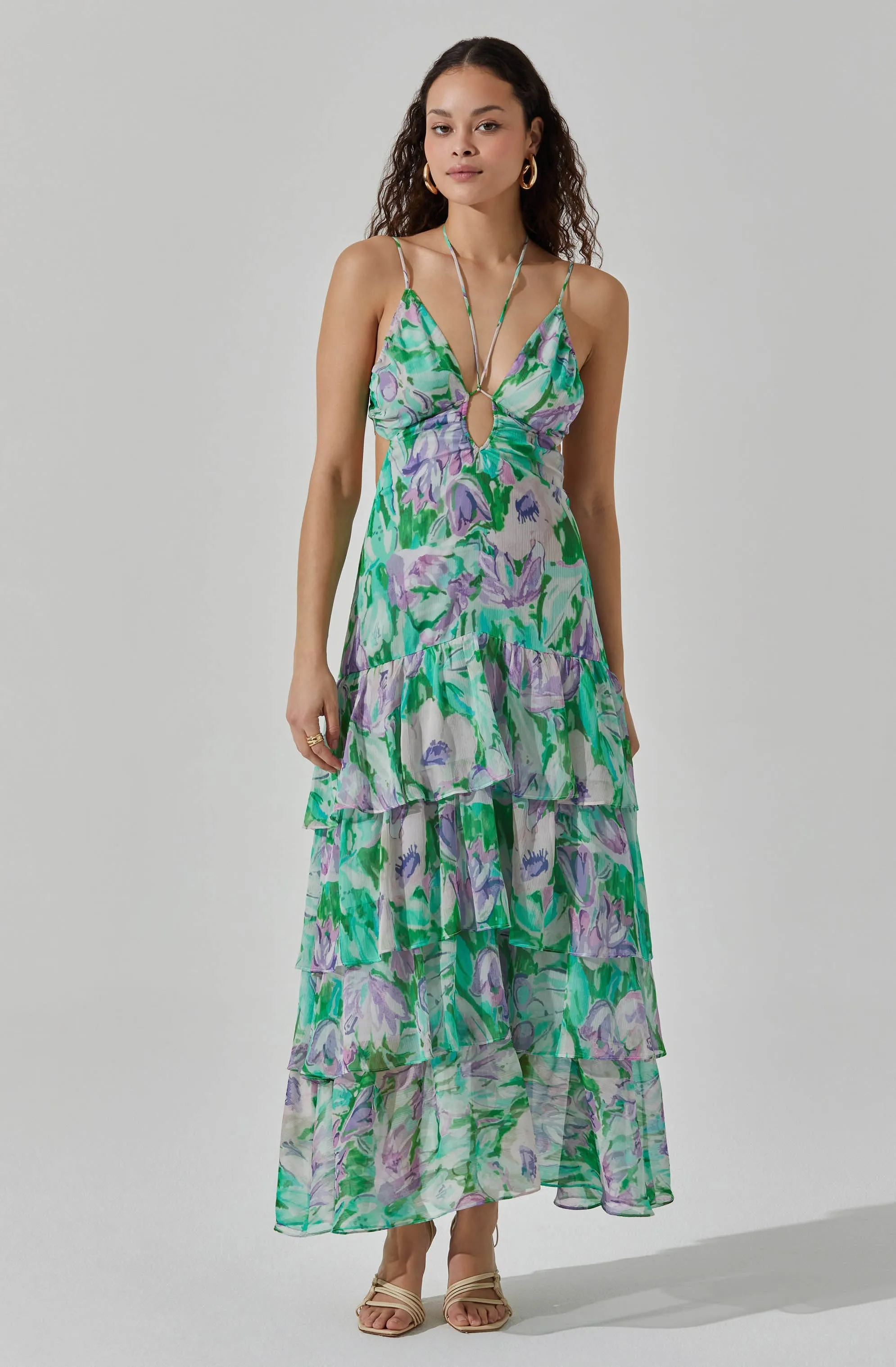 Aneira Floral Tiered Maxi Dress