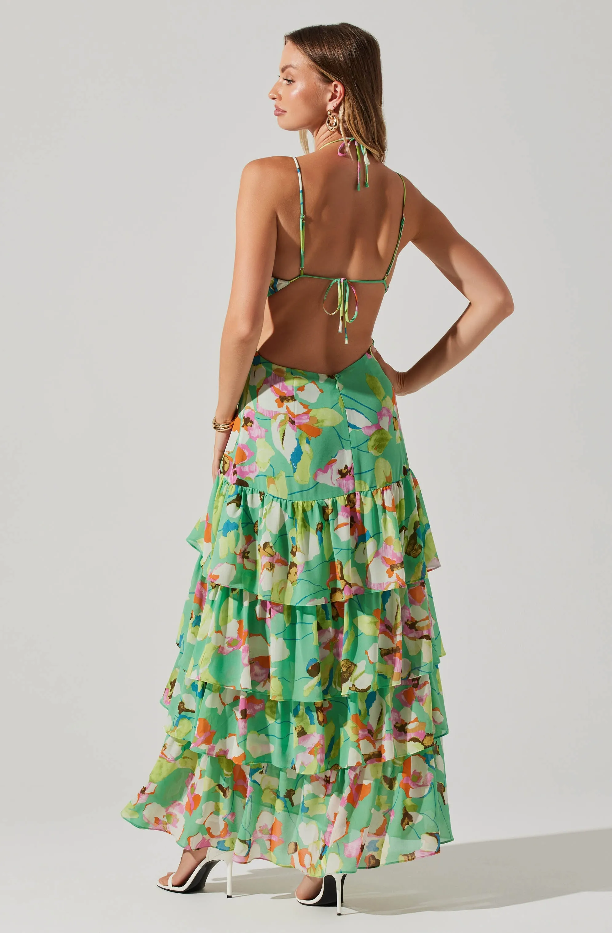 Aneira Floral Tiered Maxi Dress