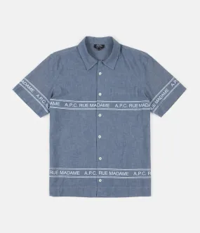 A.P.C. Logo Short Sleeve Shirt - Indigo