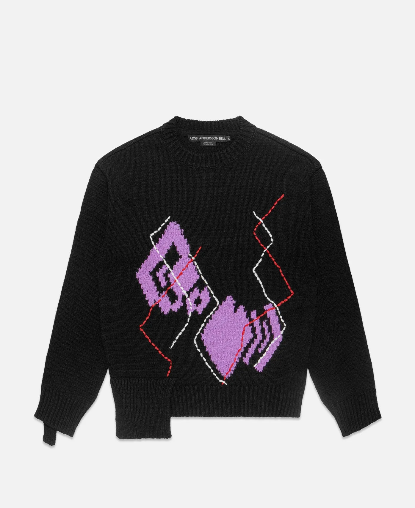 Argyle Crew-neck Sweater (Black)