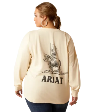 Ariat Ladies True West Oversized Tee Tan 10046320