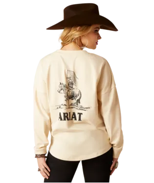 Ariat Ladies True West Oversized Tee Tan 10046320