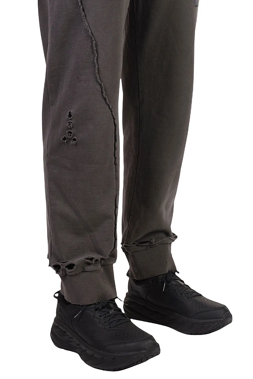 Asymetric Agitator Distressed Sweatpants