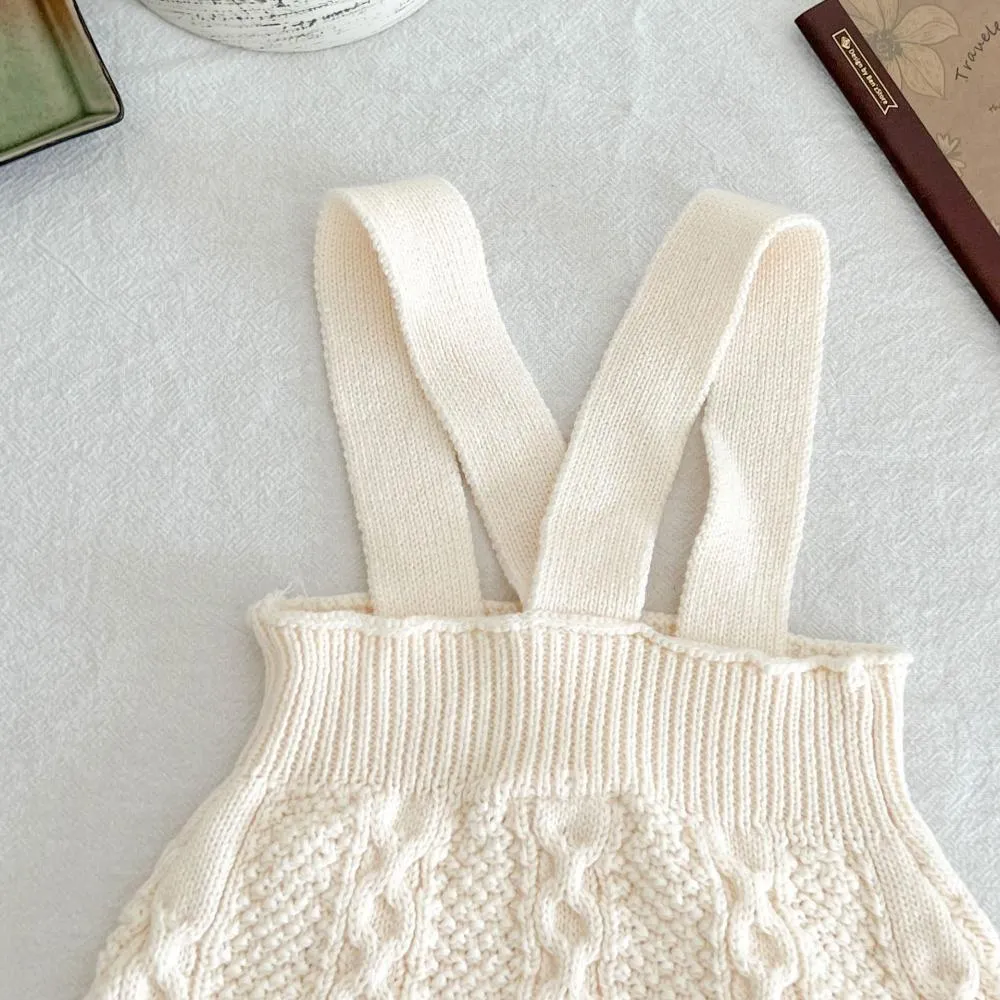 Baby Knitted Overalls Cotton Yarn Twist Suspenders Western Style Romper Wholesale