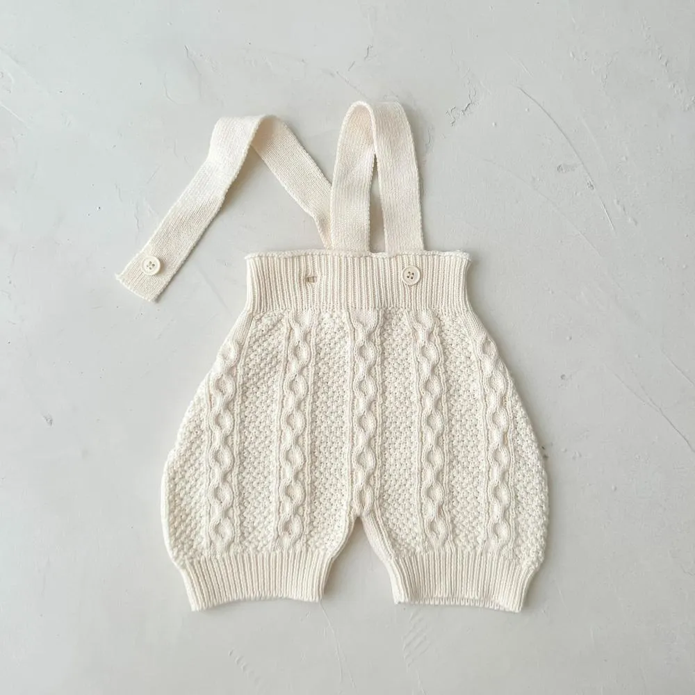 Baby Knitted Overalls Cotton Yarn Twist Suspenders Western Style Romper Wholesale