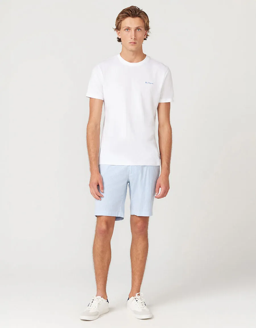 Ben Sherman Seersucker Pale Blue Stripe Shorts