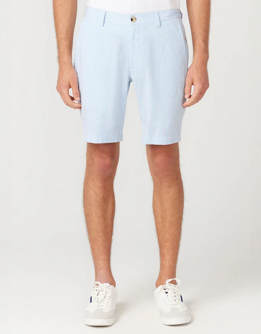 Ben Sherman Seersucker Pale Blue Stripe Shorts