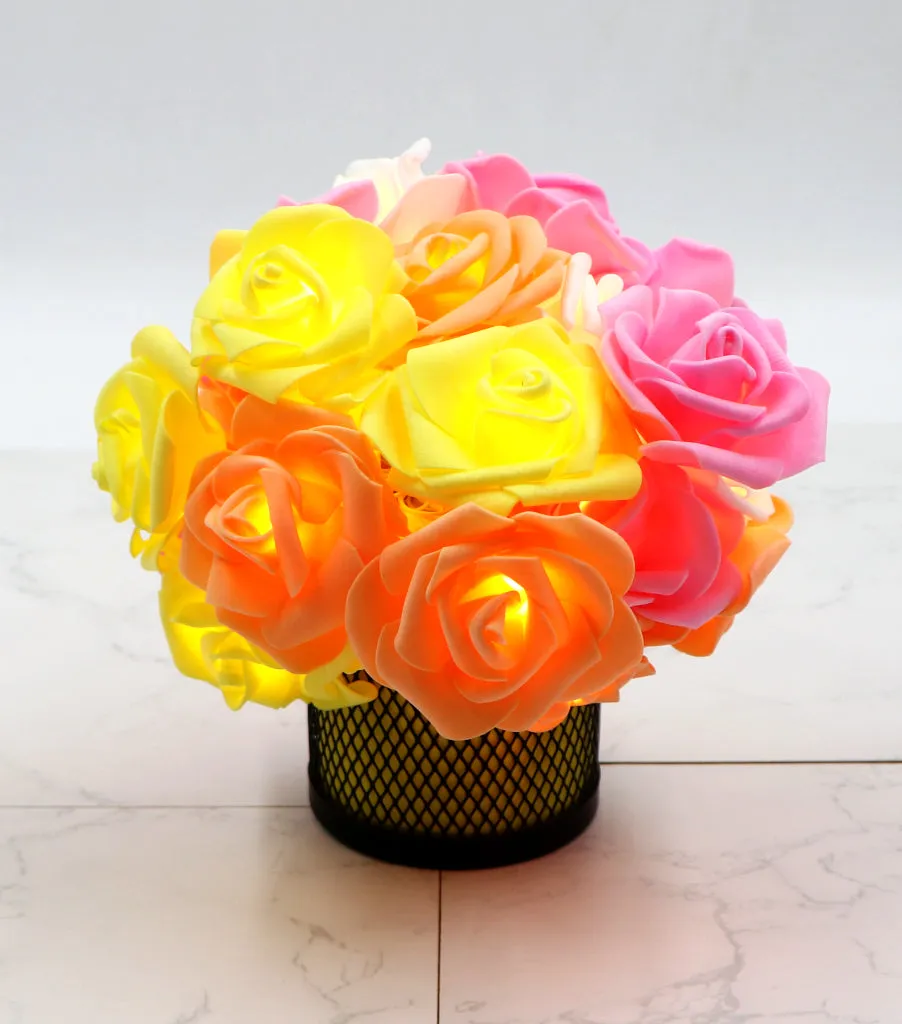 Big Roses Multi-Color 24 LED String Fairy Lights