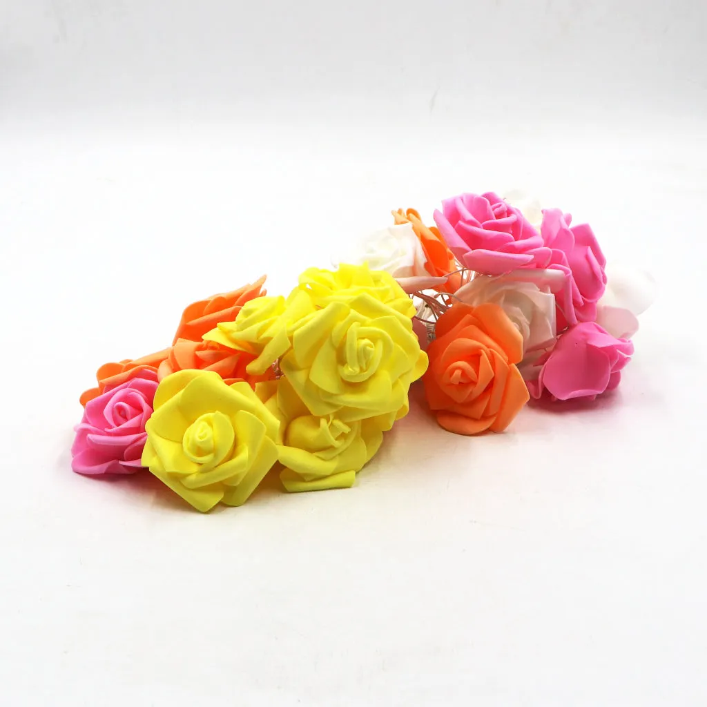 Big Roses Multi-Color 24 LED String Fairy Lights