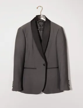 BKT50 Shawl Collar Dinner Jacket in Wool & Mohair - Gunmetal Gray