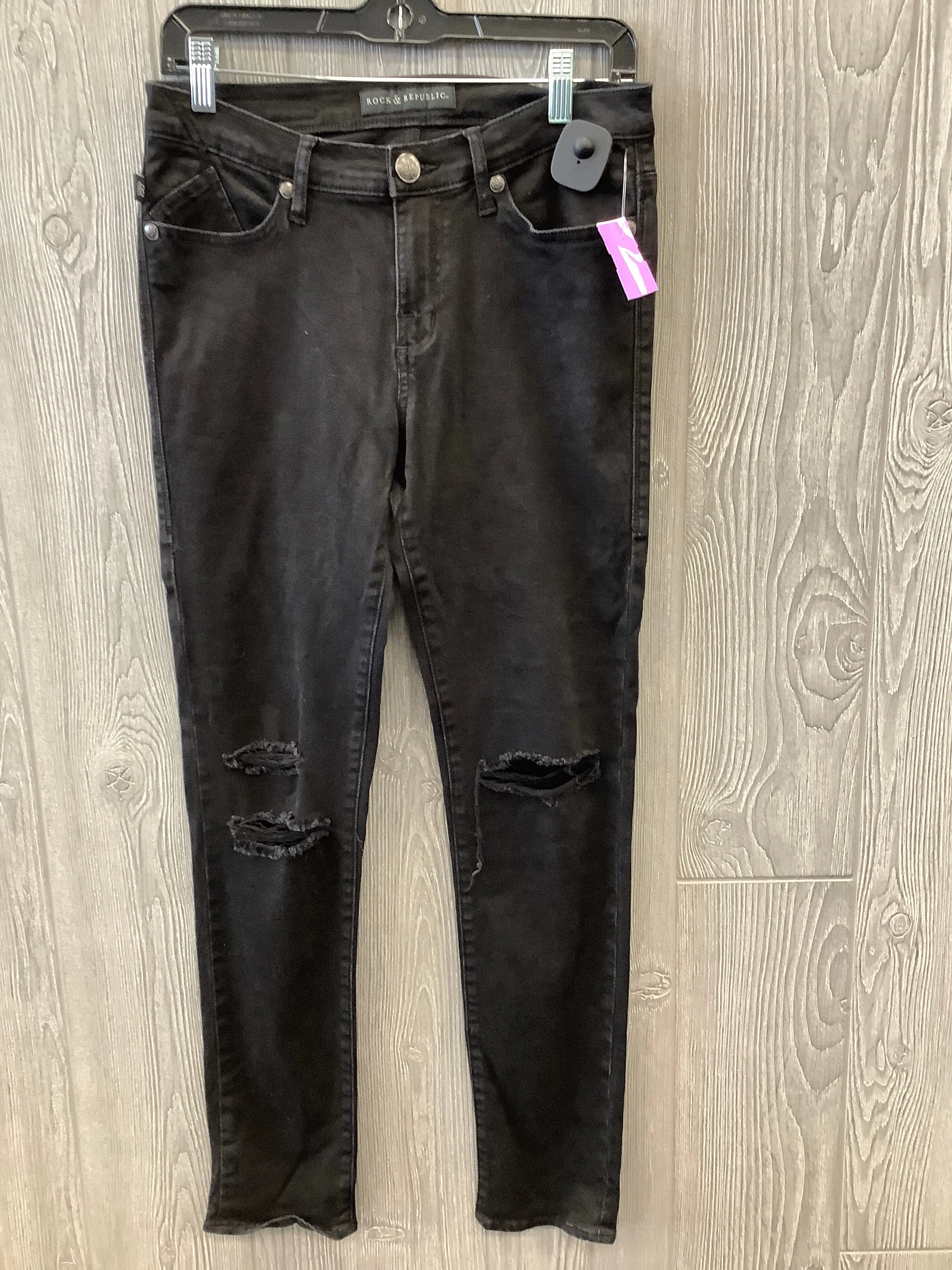 Black Denim Jeans Skinny Rock And Republic, Size 10