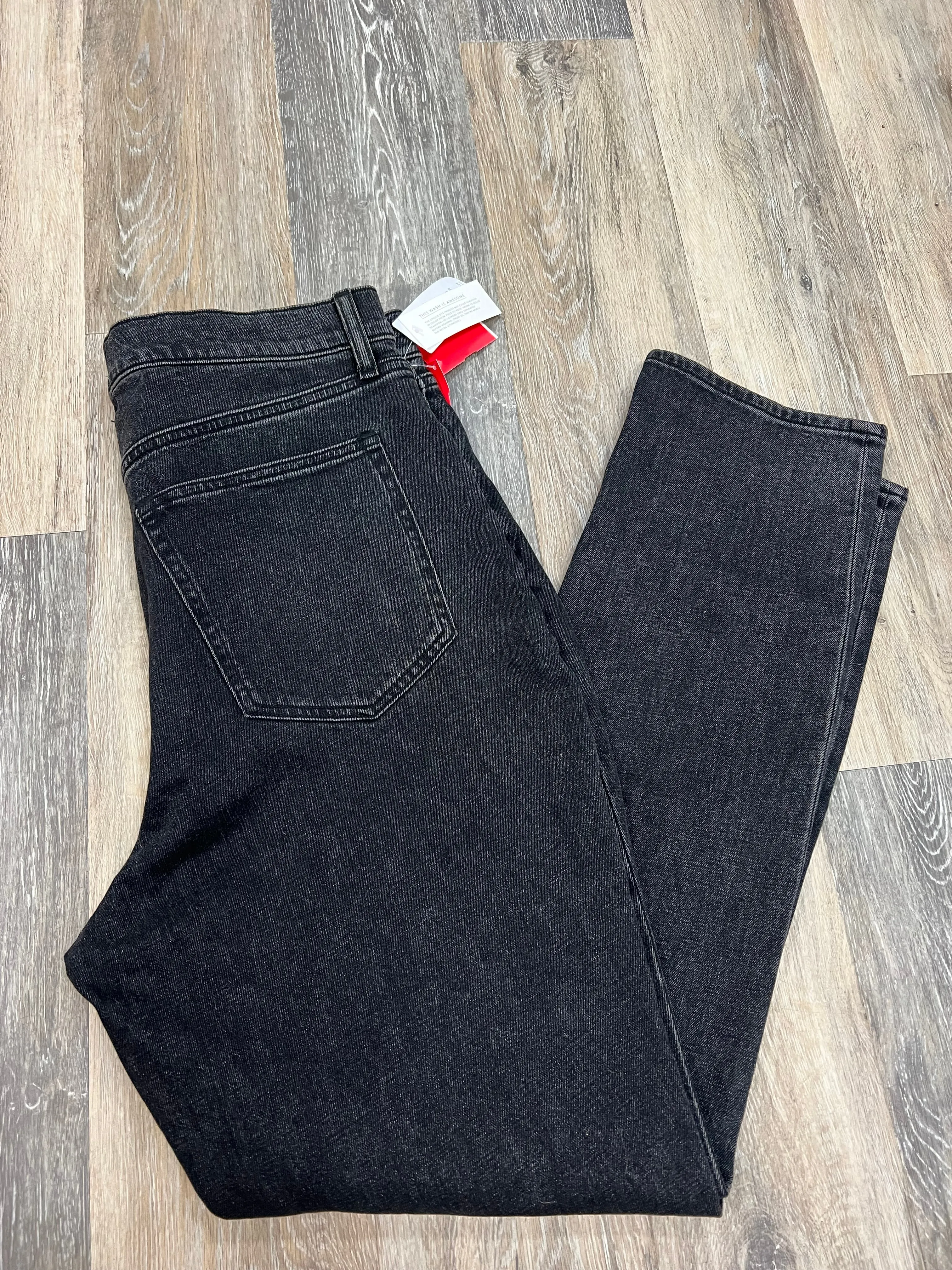 Black Denim Jeans Straight Abercrombie And Fitch, Size 14/32