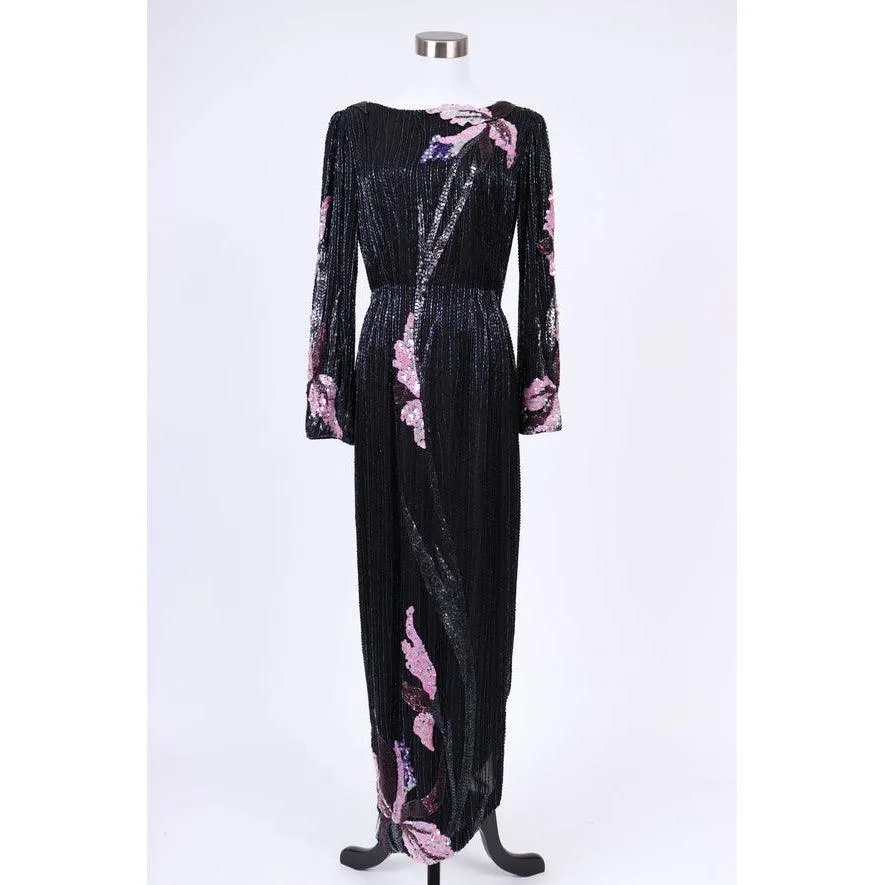 BOB MACKIE 80's Beaded Gown | Size M