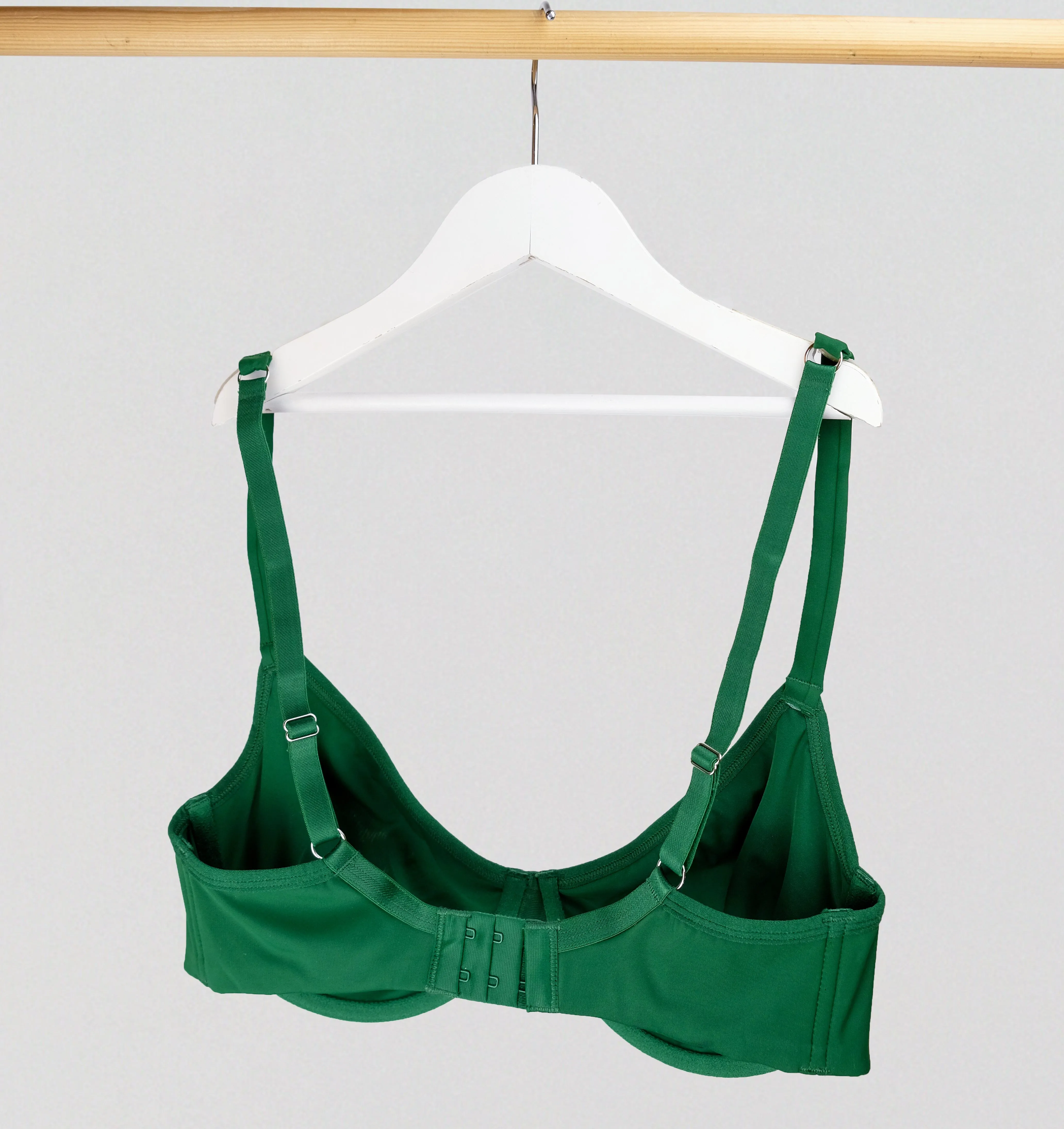 Body contour underwired plunge bra [Forest Green]