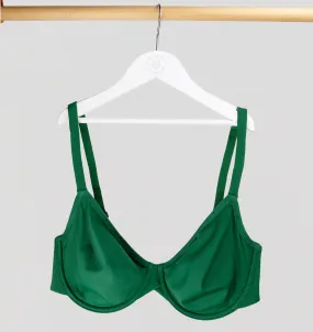 Body contour underwired plunge bra [Forest Green]