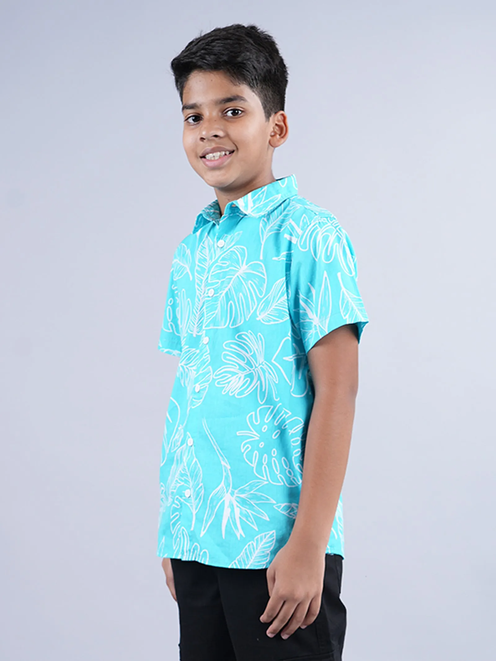 Boys AOP Half Sleeve Shirt