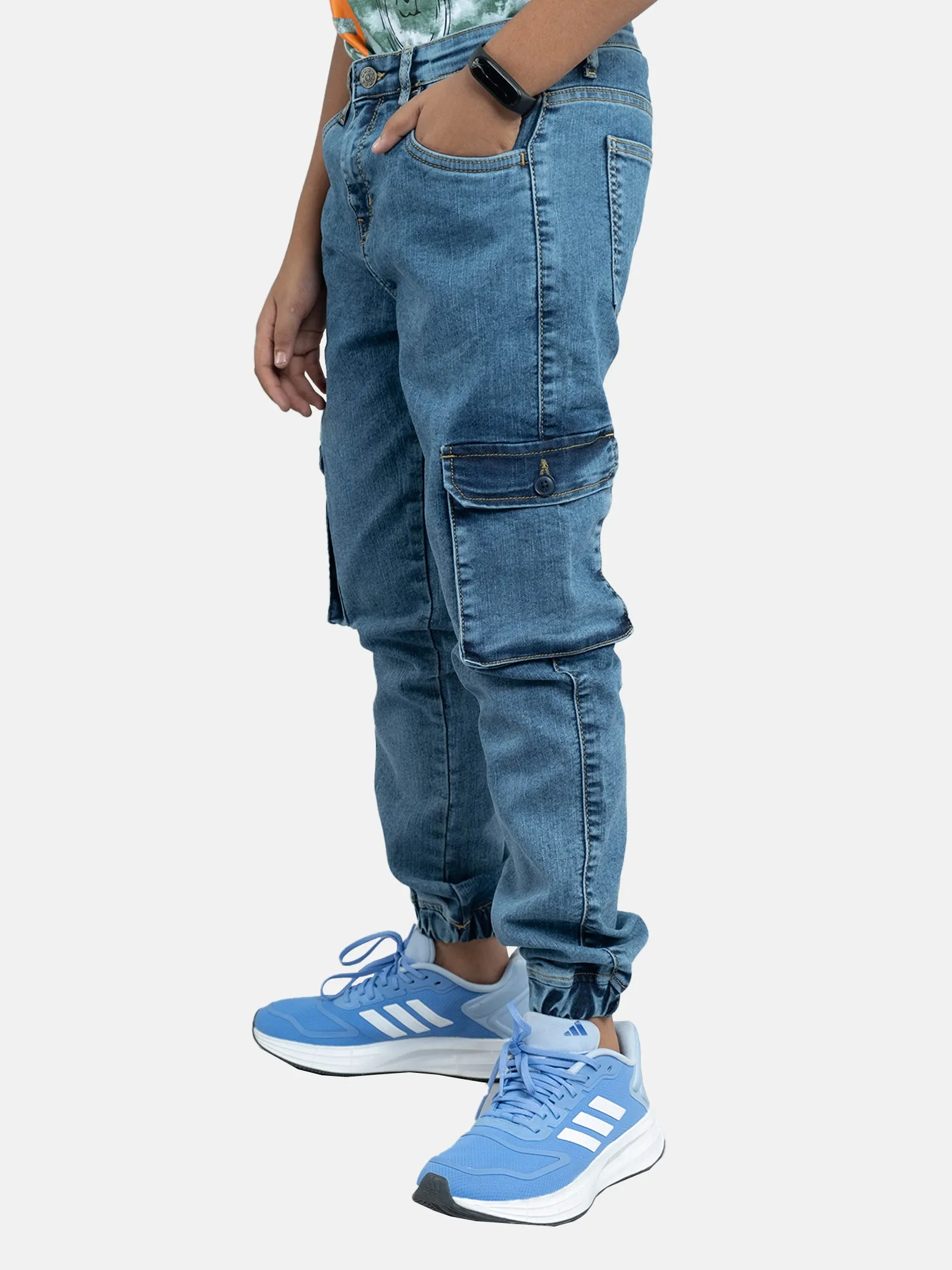 Boys Denim Cargo Pant